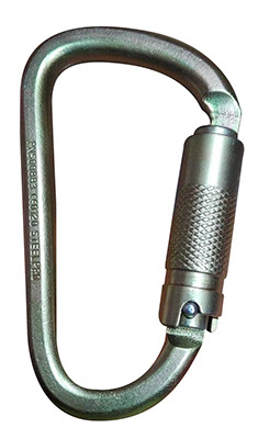 Mosqueton En D Carabiner En Acero (Doble Seguro) 45 kN